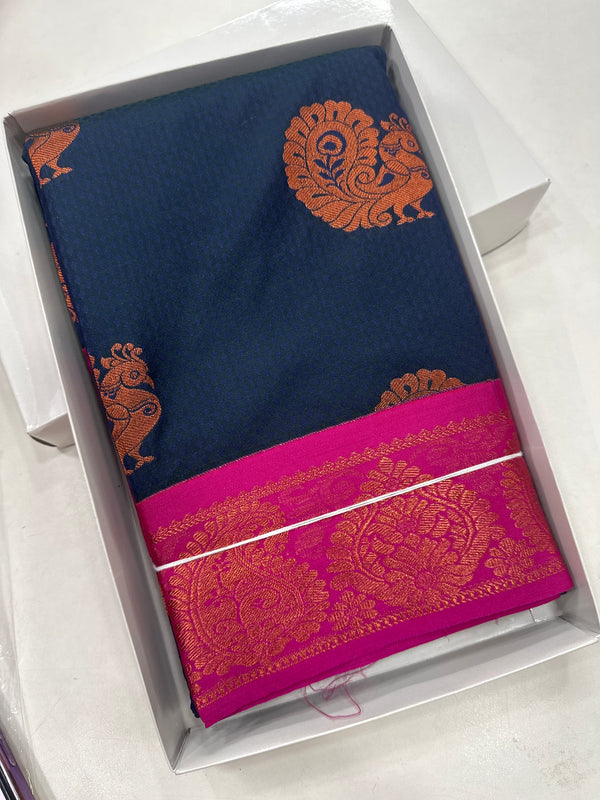 Kanchi Self Embossed Silk Saree