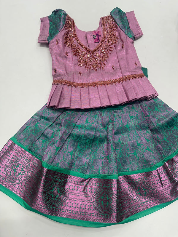 Kids Pattu Pavadai-Ready to wear