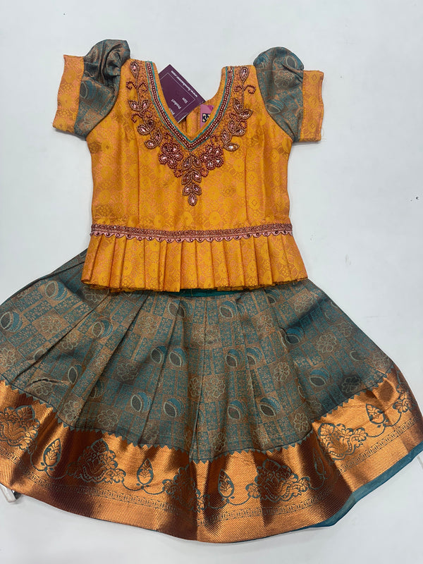 Kids Pattu Pavadai-Ready to wear