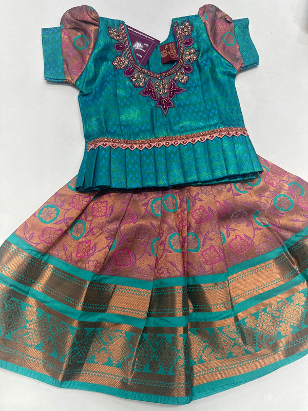 Kids Pattu Pavadai-Ready to wear