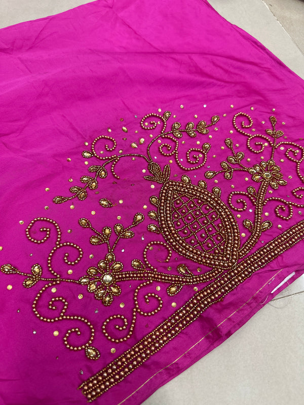 Aari Work Blouse Fabric Rich Design with Less price-499/-