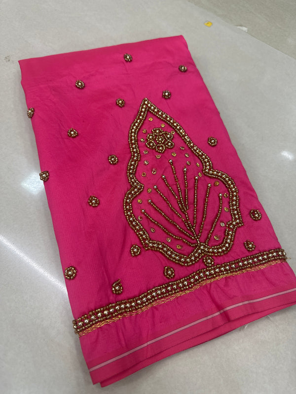 Aari Work Blouse Fabric Rich Design with Less price-499/-