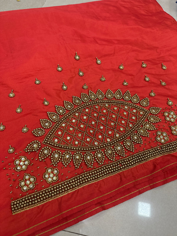 Aari Work Blouse Fabric Rich Design with Less price-499/-