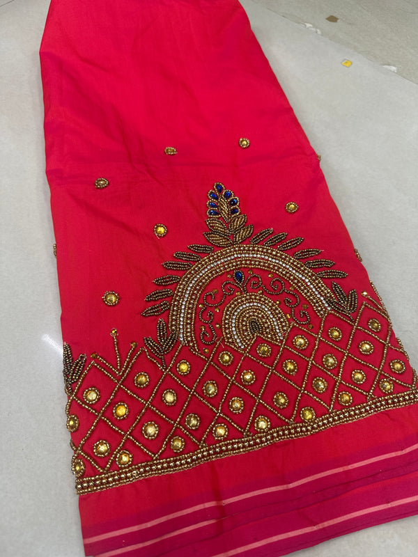 Aari Work Blouse Fabric Rich Design with Less price-499/-