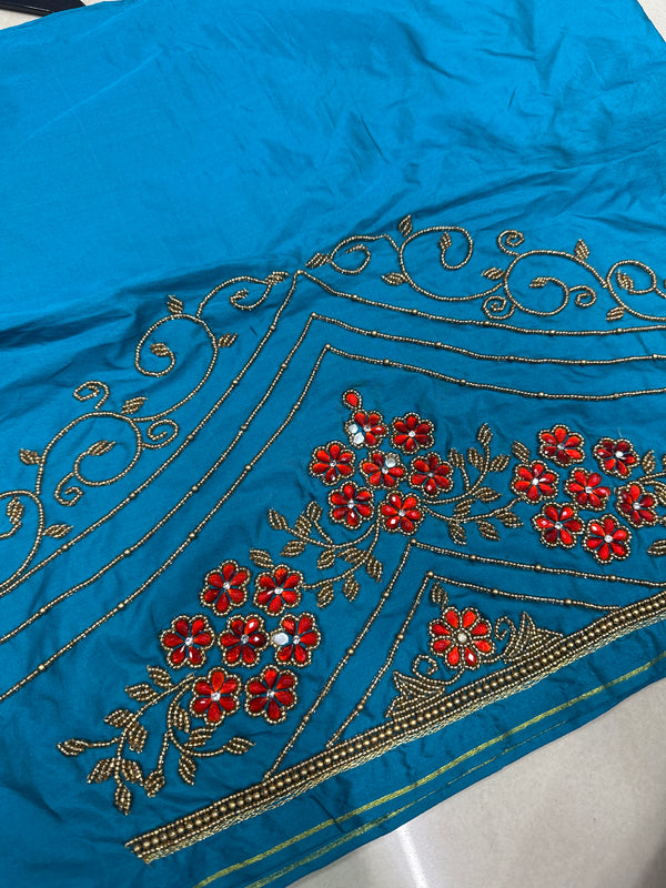 Aari Work Blouse Fabric Rich Design with Less price-499/-