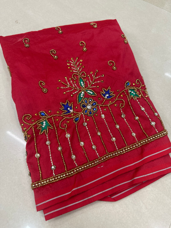 Aari Work Blouse Fabric Rich Design with Less price-499/-