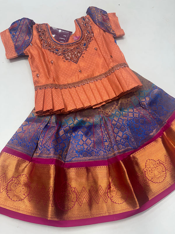 Kids Pattu Pavadai-Ready to wear