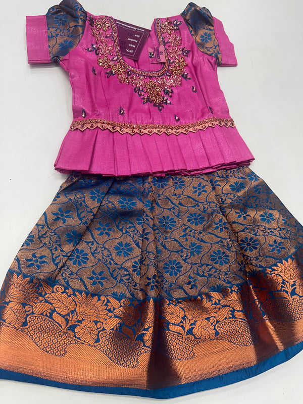 Kids Pattu Pavadai-Ready to wear