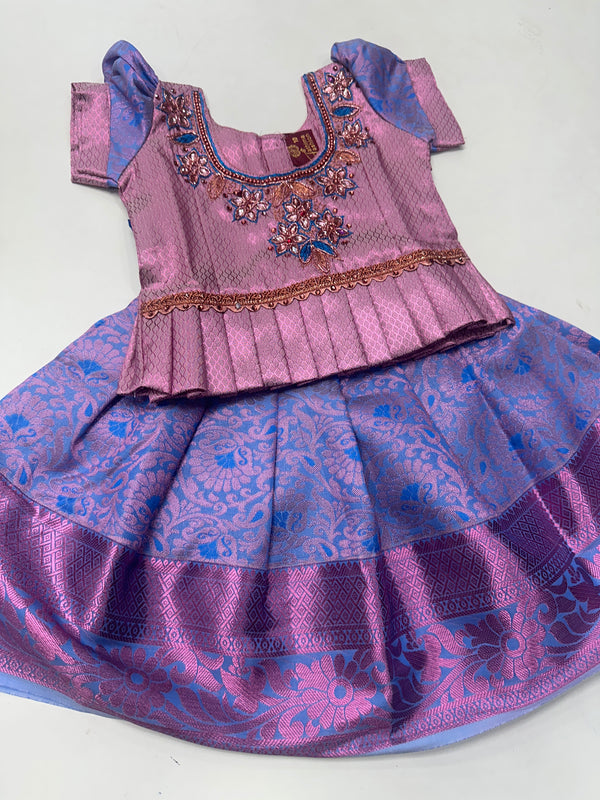 Kids Pattu Pavadai-Ready to wear