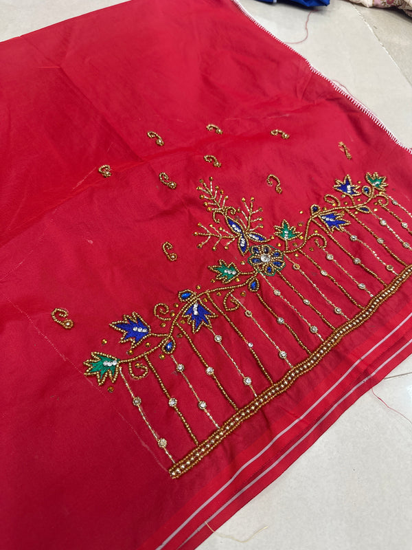 Aari Work Blouse Fabric Rich Design with Less price-499/-