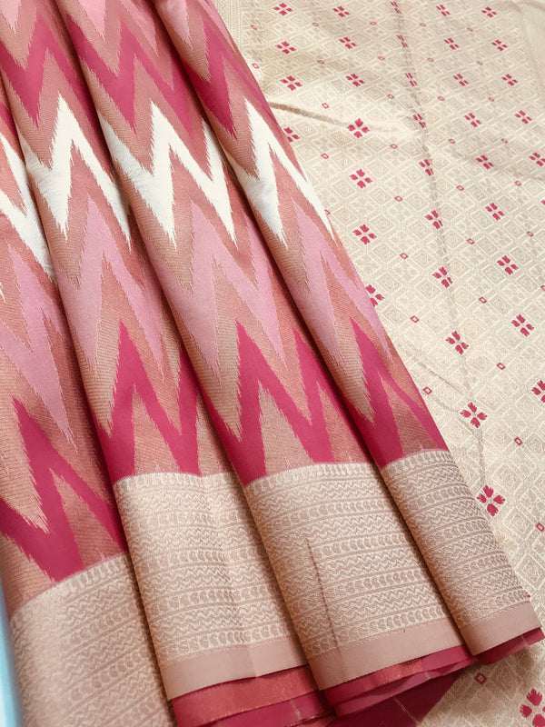 Zig zag silk saree