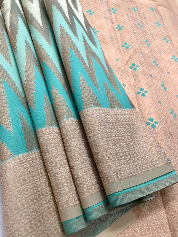 Zig zag silk saree