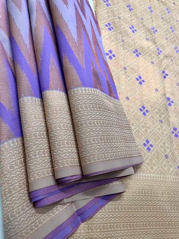 Zig zag silk saree