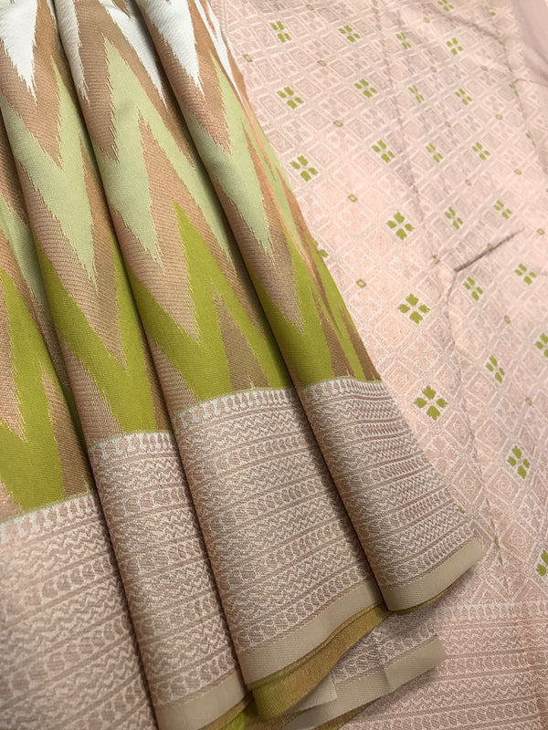 Zig zag silk saree