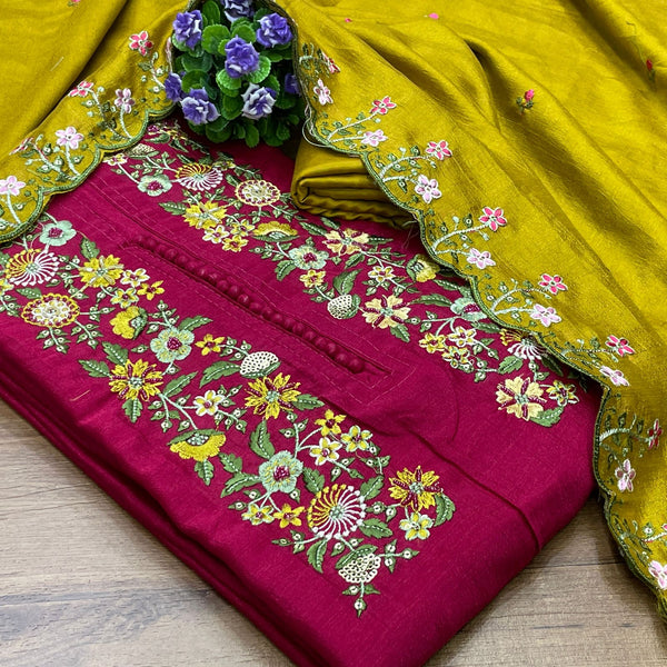 Vichitra Silk Salwar Material