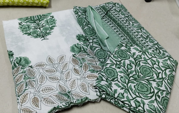 Cotton Printed Top And Bottom Salwar Material