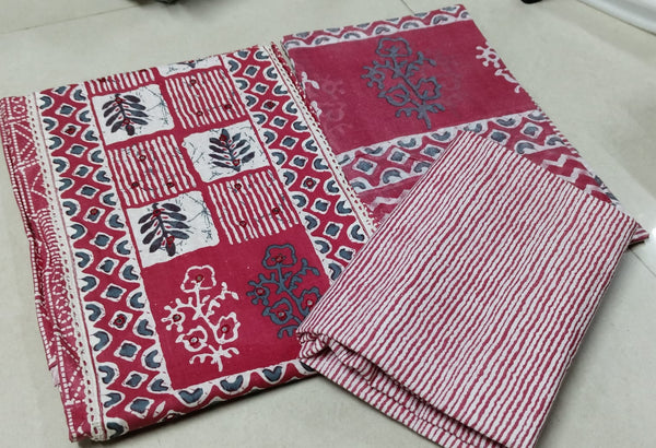 Cotton Printed Top And Bottom Salwar Material