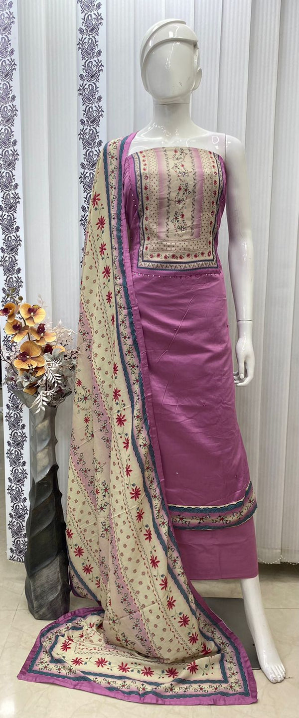 Glace Cotton Digital Print Salwar Material