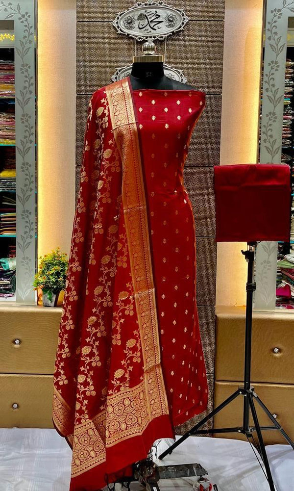 Banarasi Unstitched Salwar kameez with Dupatta