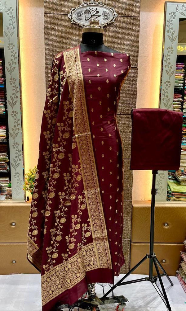 Banarasi Unstitched Salwar kameez with Dupatta