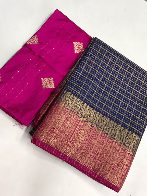 Checked Khathan Saree