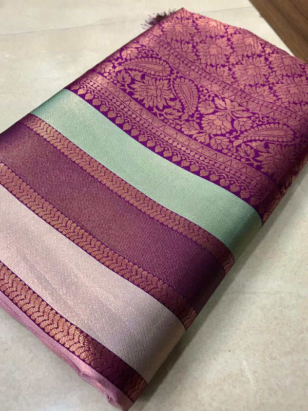 KANCHIPURAM MULTI ZARI SILK SAREE