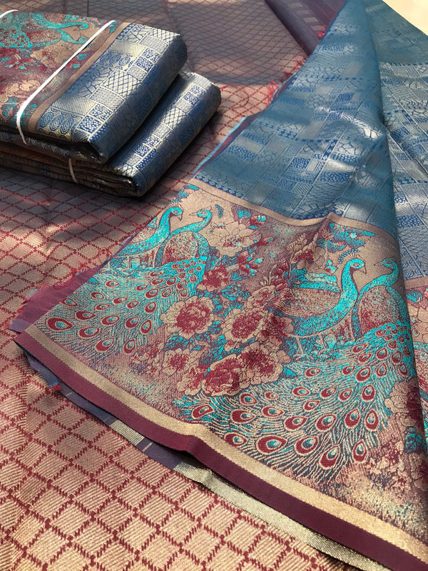 KANJIVARAM SEMI BRIDAL TISSUE SILK