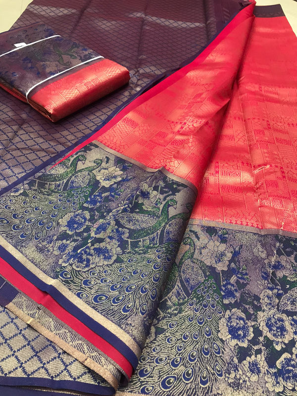 KANJIVARAM SEMI BRIDAL TISSUE SILK