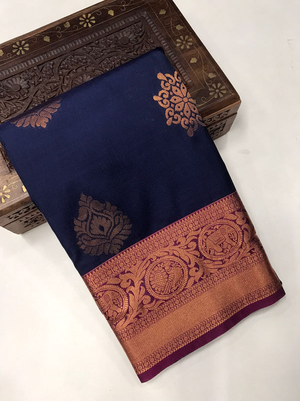 BRIDAL SOFT SILK SAREE WITH RICH PALLU