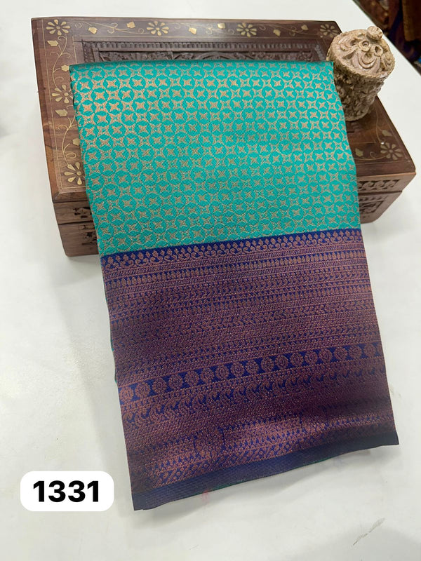 KANCHIPURAM BRIDAL SEMI SOFT SILK  SAREES