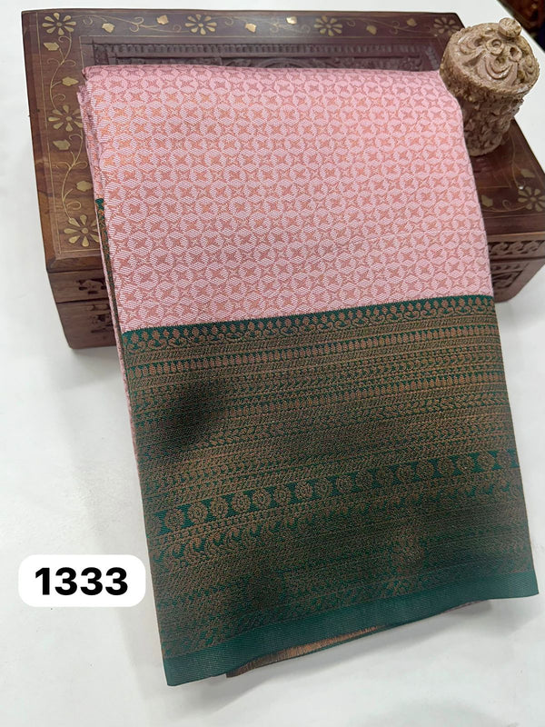 KANCHIPURAM BRIDAL SEMI SOFT SILK  SAREES