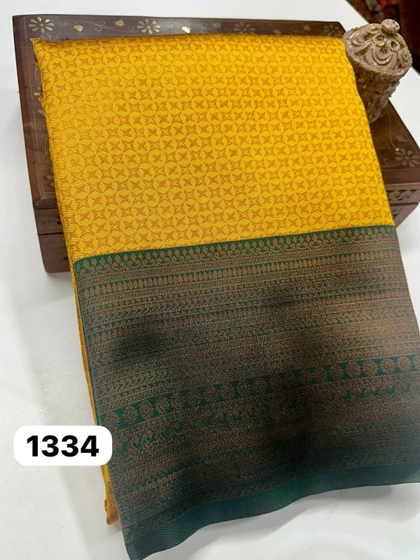 KANCHIPURAM BRIDAL SEMI SOFT SILK  SAREES