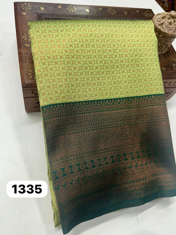 KANCHIPURAM BRIDAL SEMI SOFT SILK  SAREES