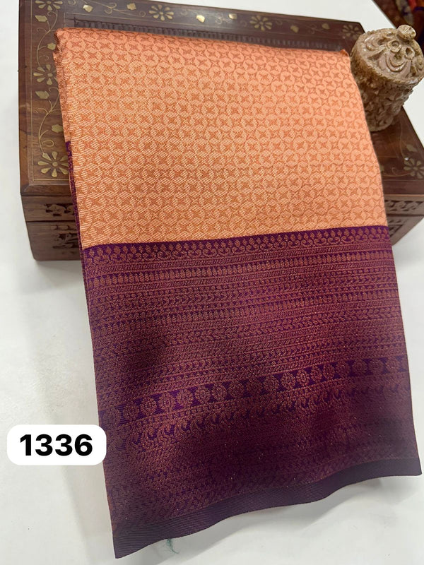 KANCHIPURAM BRIDAL SEMI SOFT SILK  SAREES