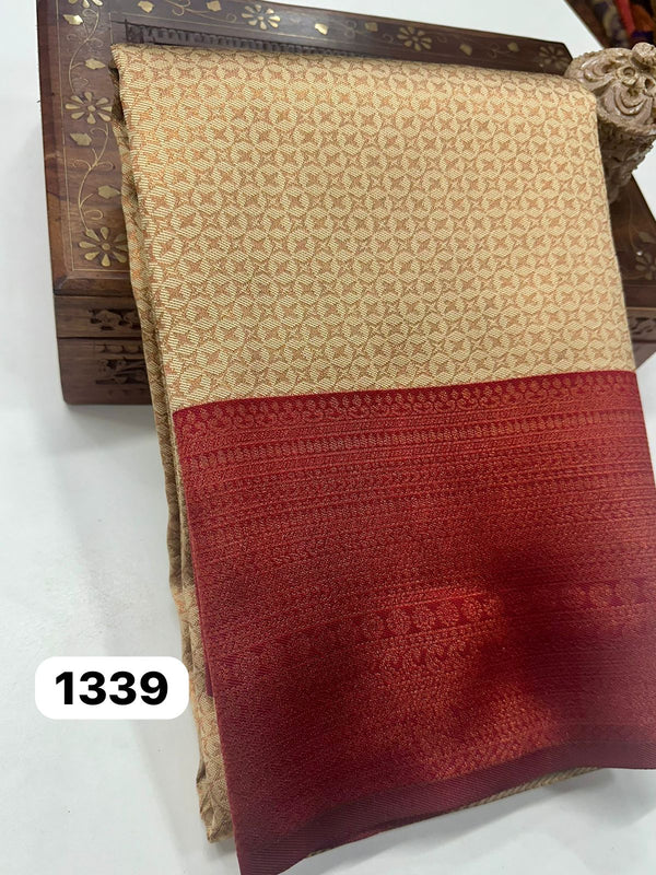 KANCHIPURAM BRIDAL SEMI SOFT SILK  SAREES