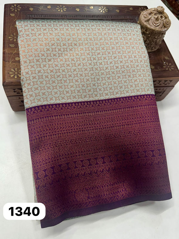 KANCHIPURAM BRIDAL SEMI SOFT SILK  SAREES