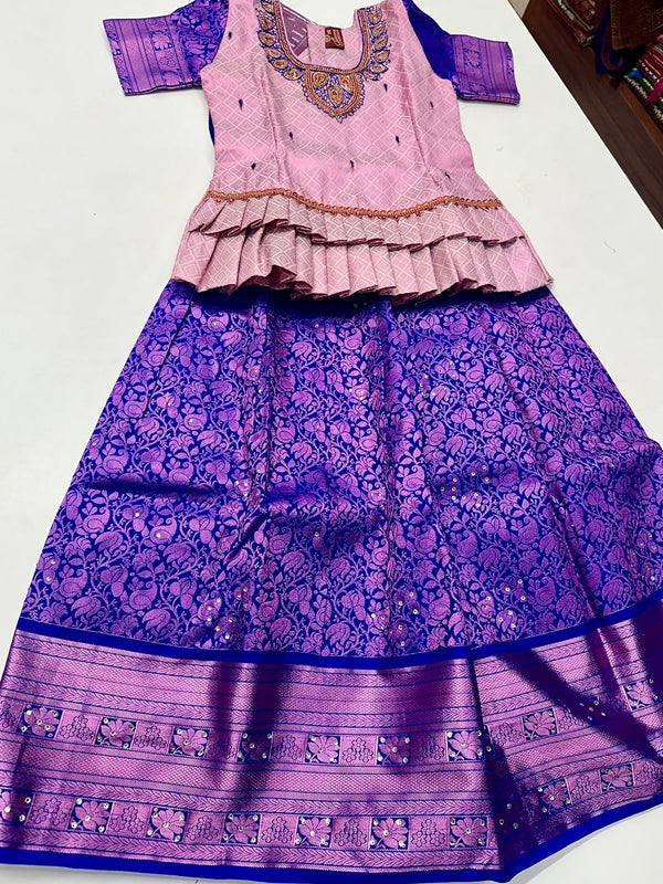 Kids Pattu Pavadai-Ready to wear