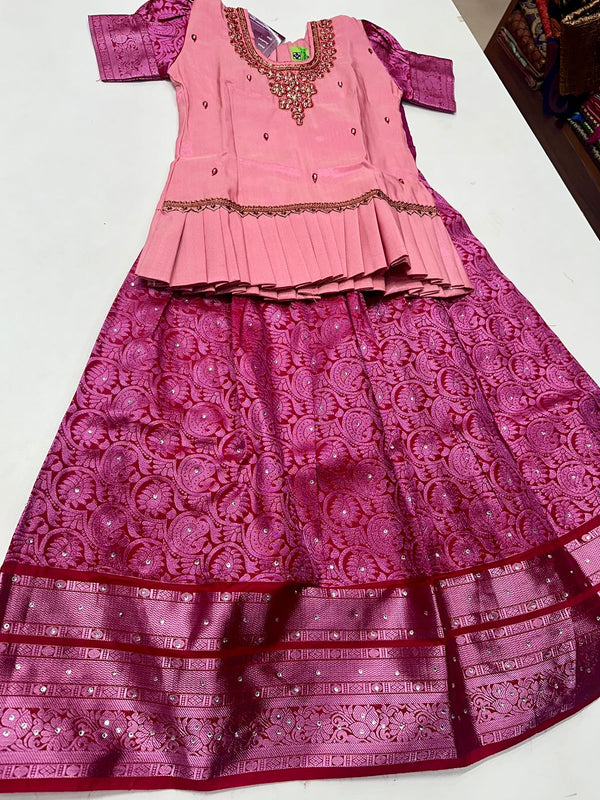 Kids Pattu Pavadai-Ready to wear