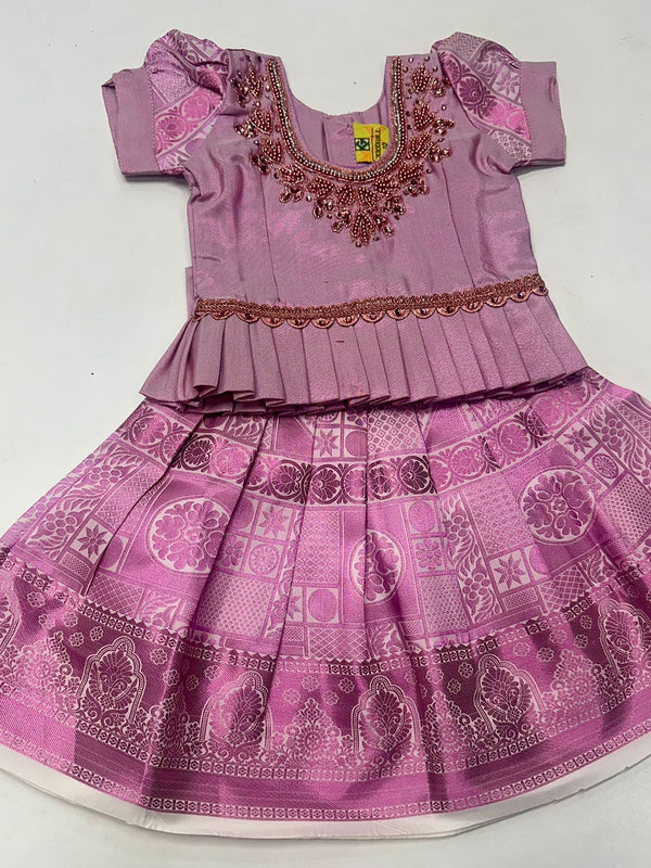 Kids Pattu Pavadai-Ready to wear