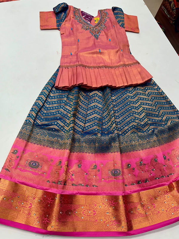 Kids Pattu Pavadai-Ready to wear